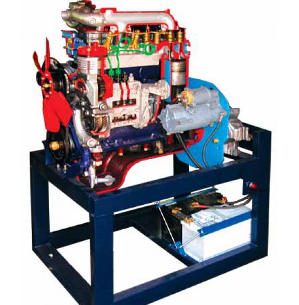 Двигатель дизельный МТЗ с навесным оборудованием (агрегаты в разрезе) с электромеханическим приводом 