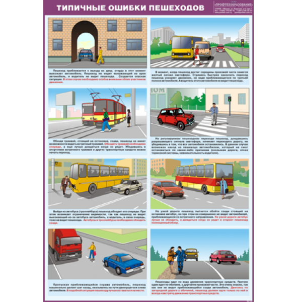Плакат "Типичные ошибки пешеходов"