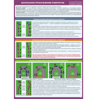 Стенд "Безопасное прохождение поворотов" 